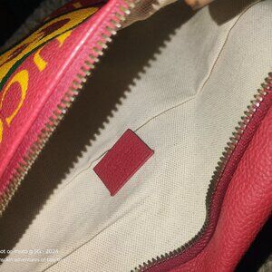 Gucci Red Leather Logo Belt Bag